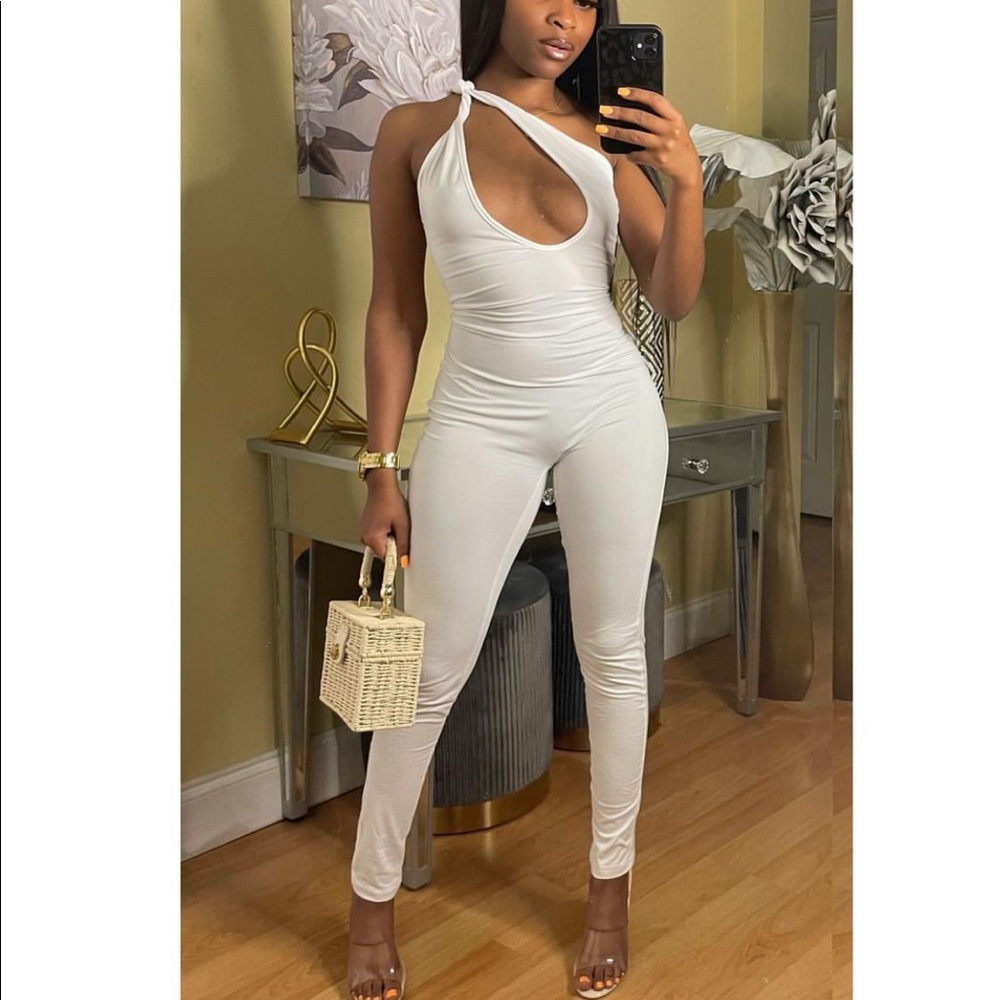 White jumpsuit one piece